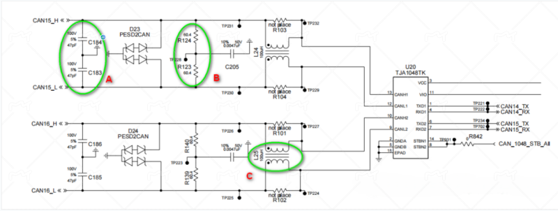 70008 CAN接口电路相关器件功能分析、终端电阻选型及共模电感选型-爱设计