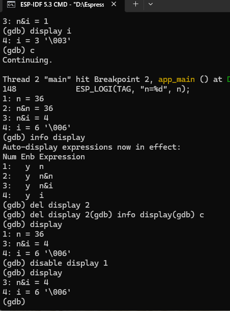 70032 ESP32 JTAG Debug GDB Display命令-爱设计