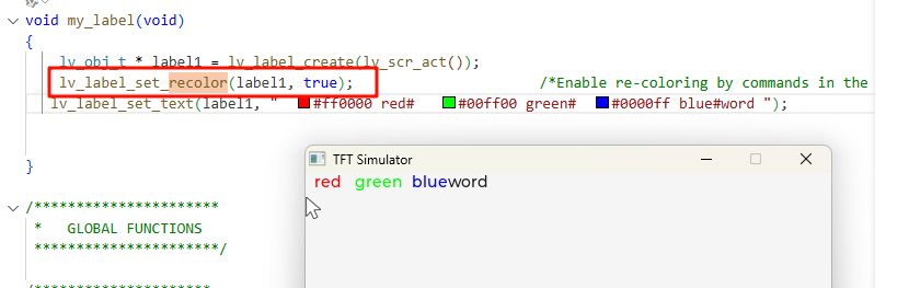 70046 ESP32 LVGL Label控件02–设置输出文字颜色-爱设计